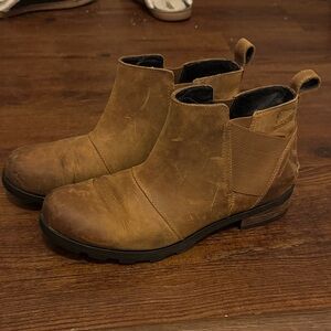 Sorel Tan Leather Ankle Boots